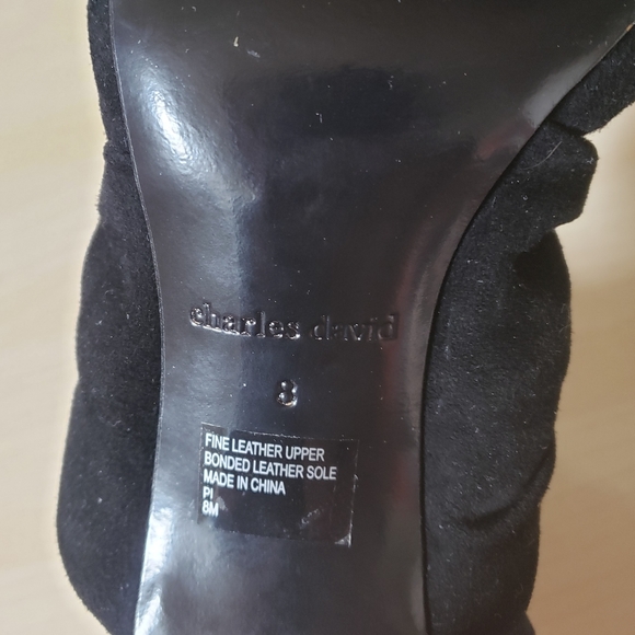 Black Suede 'Vinnie' Knotted Slingback Sandal by Charles David SIZE 8 - Picture 13 of 14